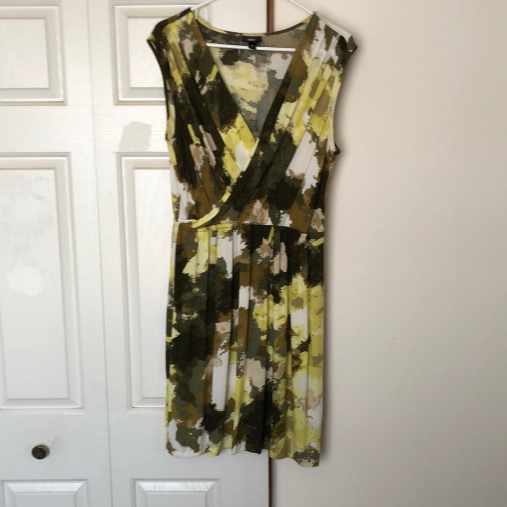 Sheath dress with wrap top and elastic waist